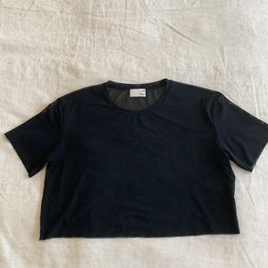 Wilfred Free Mesh Crop T-shirt - Black - M